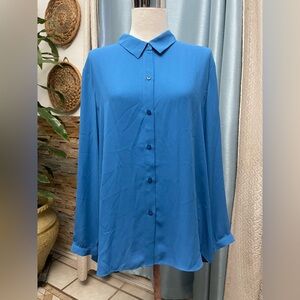 Jones New York Vibrant Blue Button Down Shirt
